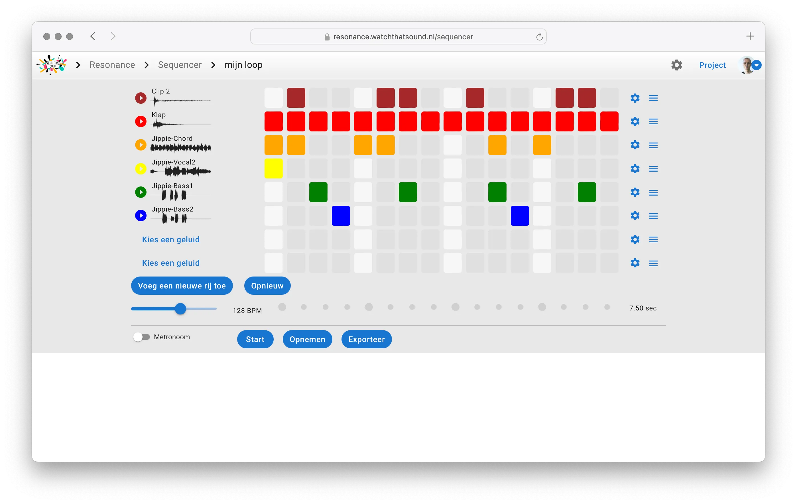 Schermafbeelding van de Sequencer app